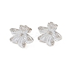 Brass Micro Pave Cubic Zirconia Stud Earring Findings CU-CBAA5EE-04P-04-1