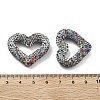 Heart Shape Polymer Clay Rhinestone Beads CLAY-NH0001-09A-5