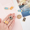 6Pcs 3 Colors Rack Plating Brass Micro Pave Clear Cubic Zirconia Pendants KK-DC0001-03-3