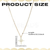 1Pc Star Brass & Iron & Rhinestone Pendant Necklaces NJEW-LP0004-15G-2