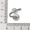 Non-Tarnish 304 Stainless Steel Open Cuff Ring Findings STAS-E124-05E-P-4