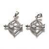 Brass Clear Cubic Zirconia Constellation Charms KK-B031-08P-1