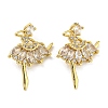 Rack Plating Brass Cubic Zirconia Pendants KK-M258-06G-01-1