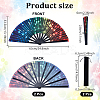 2Pcs PVC & Cloth Folding Fans AJEW-NB0008-99-2