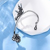 316 Surgical Stainless Steel Black Cubic Zirconia Cuff Earrings EJEW-E300-27AS-02-1
