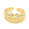 Clear Cubic Zirconia Open Cuff Ring RJEW-L121-004G-2