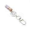 7 Chakra Natural Lapis Lazuli & Amazonite & Amethyst & Citrine & Green Aventurine & Rose Quartz & Red Aventurine Chips inside Glass Wishing Bottles Pendant Decorations HJEW-JM03152-5