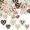 24Pcs 6 Style Alloy Enamel Shank Buttons BUTT-WR0001-19-1