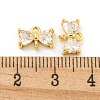 Brass Pave Clear Cubic Zirconia Connector Charms KK-B096-04G-3