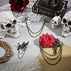 3Pcs 3 Styles Gothic Style Alloy Rhinestone Hanging Chain Brooches JEWB-GA0001-46-4