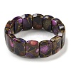 Synthetic Rectangle Gold Clinquant Stone Stretch Bracekets G-P549-01C-1