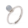 Natural Aquamarine Adjustable Rings RJEW-G273-11P-02-4