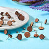  24Pcs 3 Styles Walnut Wood Flat Round Stud Earrings with 304 Stainless Steel Pin for Women EJEW-TA0001-25-7