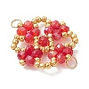 Electroplate Glass Beaded Flower Connector Charms PALLOY-MZ01297-03-3