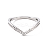 Clear Cubic Zirconia Wave Finger Ring RJEW-D120-19P-2