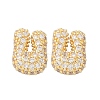 Brass Micro Pave Cubic Zirconia Stud Earrings EJEW-Z091-04G-U-2