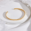 1Pc Textured Stainless Steel Open Cuff Bangle for Women BJEW-LP0003-36-3