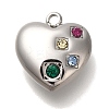 304 Stainless Steel Colorful Rhinestone Charms STAS-P371-065P-1