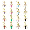 16PCS 8Colors Brass Micro Pave Cubic Zirconia Charms KK-DC0003-69-1