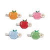Embroidery Cloth Alloy and Plastic Apple Alligator Hair Clips PHAR-JH00128-2