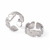 Ion Plating(IP) 304 Stainless Steel Cuff Ring for Women RJEW-C060-12P-4