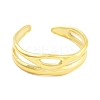 Real 18K Gold Plated 304 Stainless Steel Open Cuff Rings for Women LS-RJEW-B061-01G-05-2
