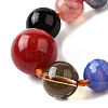 Natural Mixed Stone & Glass Round Beads Strands X-G-C188-01-3