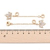 Rack Plating Maple Leaf Brass Clear Cubic Zirconia European Safety Chains KK-F879-25G-3