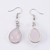 Natural Rose Quartz Dangle Earrings EJEW-F133-02G-2