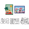 Beach Theme Carbon Steel Cutting Dies Stencils DIY-WH0309-1939-1