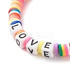 Love Word Acrylic Beads Stretch Bracelet BJEW-JB07307-4