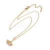 Ginkgo Leaf Brass Micro Pave Cubic Zirconia Pendant Neckalces NJEW-C076-26G-4