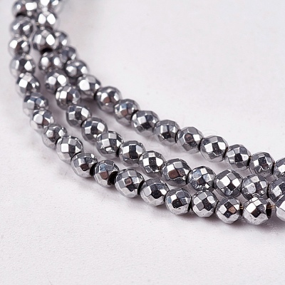 Electroplate Non-magnetic Synthetic Hematite Beads Strands G-J169B-2mm-02-1