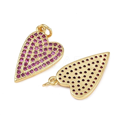 Brass Micro Pave Cubic Zirconia Pendants KK-S526-44G-1