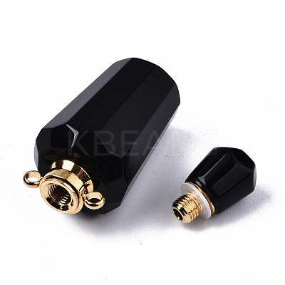 Faceted Natural Obsidian Pendants G-T131-14A-1