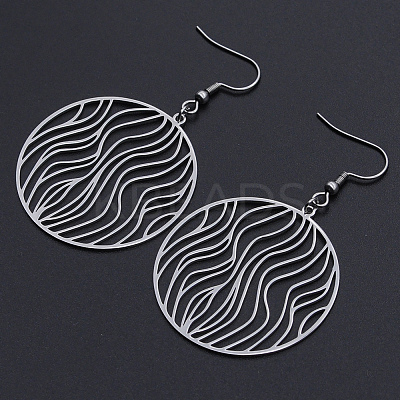 Tarnish Resistant 201 Stainless Steel Dangle Earrings STAS-S105-JN604-1-1