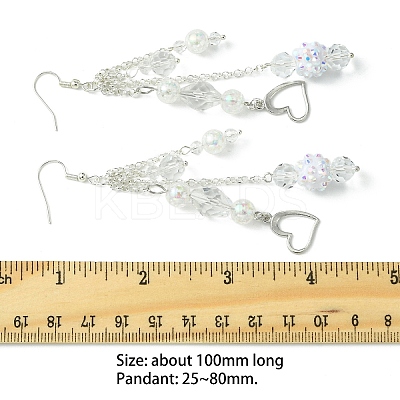 Brass Heart Dangle Earrings EJEW-FS00043-1