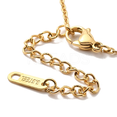 Initial Letter V Ion Plating(IP) 304 Stainless Steel Pendant Necklaces NJEW-P290-03G-1