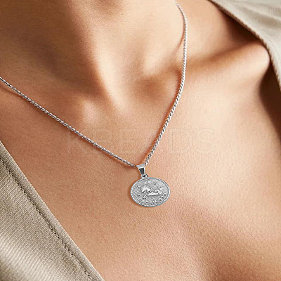 2Pcs 2 Colors 304 Stainless Steel Pendants STAS-LP0003-92G-1