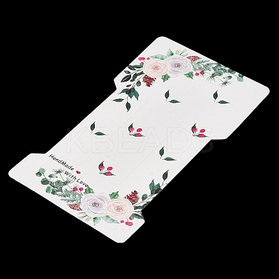 Rectangle Flower Print Paper Hair Clip Display Cards CDIS-M007-03C-1