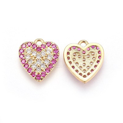 Brass Micro Pave Cubic Zirconia Pendants KK-I648-08-1