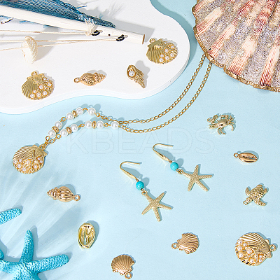 36Pcs 9 Styles Ocean Theme Alloy Pendants FIND-SC0012-45-1