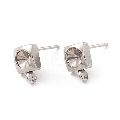 Non-Tarnish 201 Stainless Steel Stud Earring Findings STAS-P308-05P-1