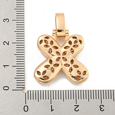 Brass Micro Pave Clear Cubic Zirconia Pendants KK-B099-01G-X-1