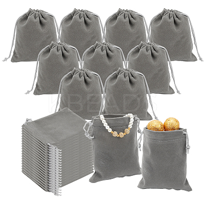 30Pcs Rectangle Velvet Drawstring Pouches TP-NB0001-61C-1