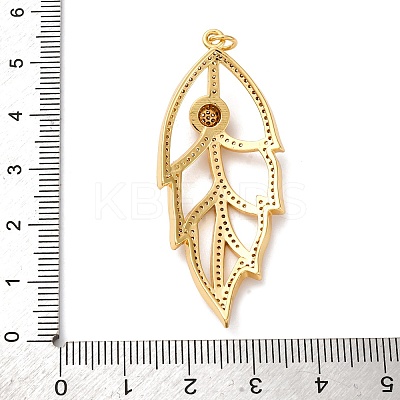 Brass Micro Pave Cubic Zirconia Big Pendants KK-U076-08G-1