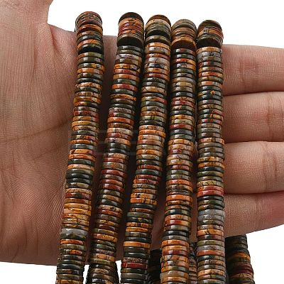 Natural Polychrome Jasper/Picasso Stone/Picasso Jasper Beads Strands G-G329-B03-8x1mm-1