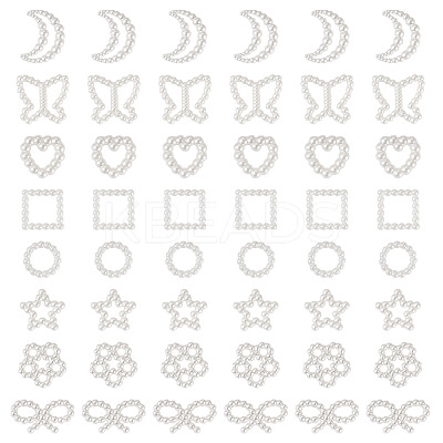 80Pcs 8 Styles Resin Imitation Pearl Cabochons RESI-TA0003-88-1