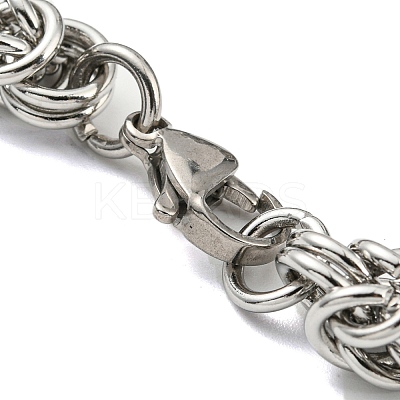 Non-Tarnish 304 Stainless Steel Byzantine Chain Bracelets BJEW-C042-04P-1