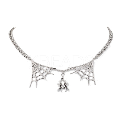 304 Stainless Steel Curb Necklaces NJEW-TA00145-1